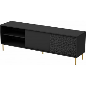 Szafka rtv na nóżkach Bullet 180x41cm czarny/złoty Halmar 2