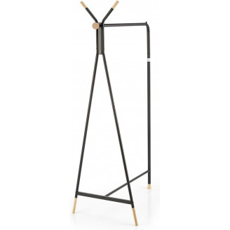 Wieszak stojący Halmar WU-32 | Czarny/Drewno | Skandynawski Design