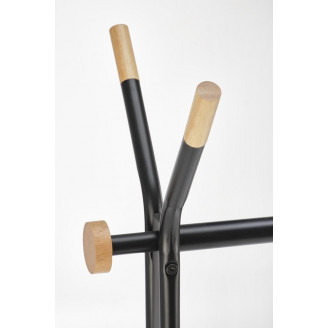 Wieszak stojący Halmar WU-32 | Czarny/Drewno | Skandynawski Design