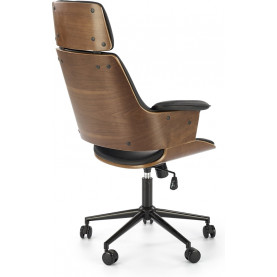 Fotel gabinetowy z ekoskóry Weber orzechowy/czarny Halmar 2