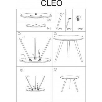 [OUTLET] Okrągły zestaw stolików bocznych Cleo biały