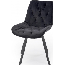 Krzesło welurowe pikowane K519 czarne Halmar