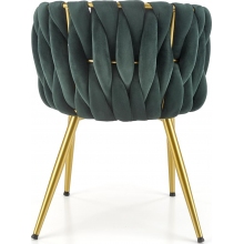 Krzesło welurowe ze złotymi nogami K517 zielone Halmar