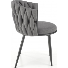 Krzesło tapicerowane z plecionym oparciem K516 szare Halmar