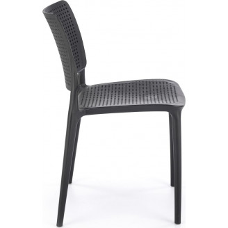 Krzesło ażurowe z tworzywa K514 czarne Halmar