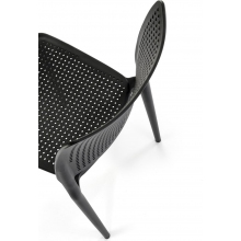 Krzesło ażurowe z tworzywa K514 czarne Halmar