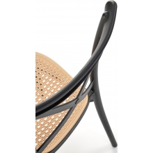 Krzesło z tworzywa boho K512 czarny/brązowy Halmar
