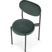 Krzesło welurowe z okrągłym siedziskiem K509 ciemnozielone Halmar