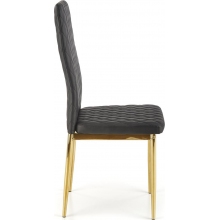 Krzesło pikowane ze złotymi nogami K501 czarne Halmar