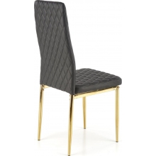 Krzesło pikowane ze złotymi nogami K501 czarne Halmar