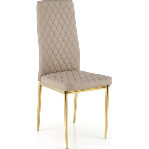 Krzesło pikowane ze złotymi nogami K501 cappuccino Halmar