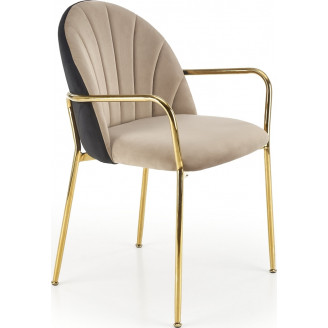 Krzesło muszelka beż/czarny Halmar K500 - Elegancki design