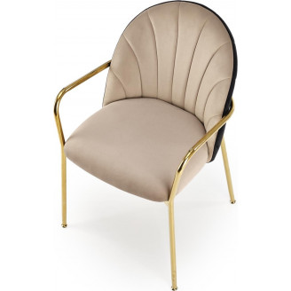 Krzesło muszelka beż/czarny Halmar K500 - Elegancki design
