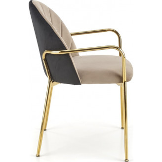 Krzesło muszelka beż/czarny Halmar K500 - Elegancki design