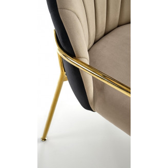 Krzesło muszelka beż/czarny Halmar K500 - Elegancki design