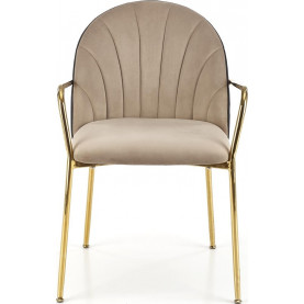 Krzesło muszelka beż/czarny Halmar K500 - Elegancki design 2