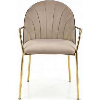 Krzesło muszelka beż/czarny Halmar K500 - Elegancki design