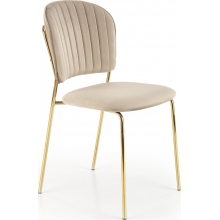 Krzesło welurowe beżowe z złotymi nogami Halmar K499 - Komfort i Elegancja