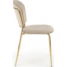 Krzesło welurowe beżowe z złotymi nogami Halmar K499 - Komfort i Elegancja