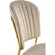 Krzesło welurowe beżowe z złotymi nogami Halmar K499 - Komfort i Elegancja