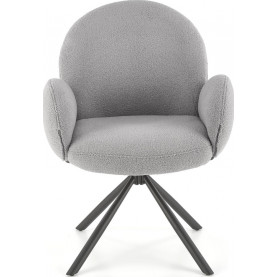 Krzesło tapicerowane obrotowe K498 szara boucle Halmar 2