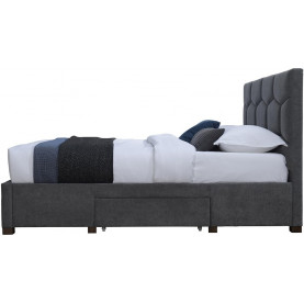 Łóżko welurowe z szufladami Harriet 160x200cm szare Halmar 2