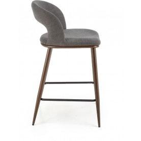 Krzesło barowe tapicerowane H114 65cm szary/orzech Halmar 2