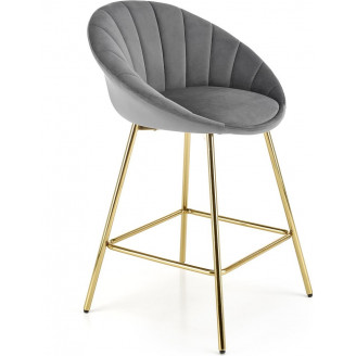 Krzesło barowe glamour Halmar H112 | Szare, złote nogi