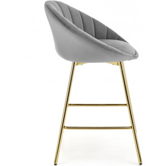 Krzesło barowe glamour Halmar H112 | Szare, złote nogi