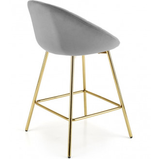 Krzesło barowe glamour Halmar H112 | Szare, złote nogi