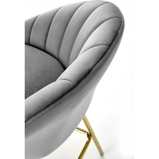 Krzesło barowe glamour Halmar H112 | Szare, złote nogi