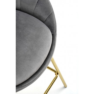 Krzesło barowe glamour Halmar H112 | Szare, złote nogi
