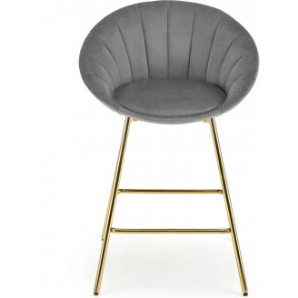 Krzesło barowe glamour Halmar H112 | Szare, złote nogi