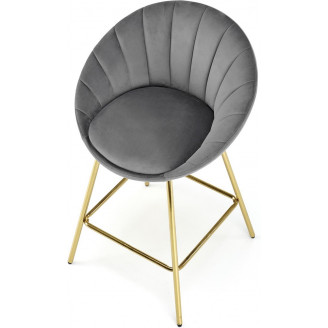 Krzesło barowe glamour Halmar H112 | Szare, złote nogi