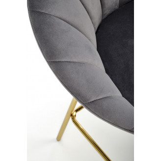 Krzesło barowe glamour Halmar H112 | Szare, złote nogi