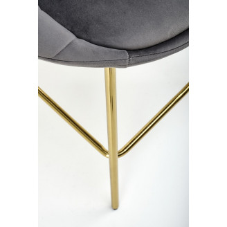 Krzesło barowe glamour Halmar H112 | Szare, złote nogi