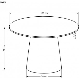 Stół okrągły Ginter 120cm czarny Halmar - Elegancki design