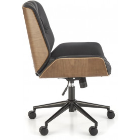 Fotel gabinetowy z ekoskóry Gavin orzech/czarny Halmar 2