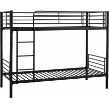 Łóżko piętrowe metalowe Bunky 90x200 czarne Halmar - Kup online!
