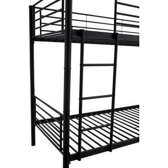 Łóżko piętrowe metalowe Bunky 90x200 czarne Halmar - Kup online!