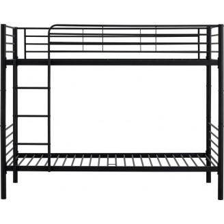 Łóżko piętrowe metalowe Bunky 90x200 czarne Halmar - Kup online!