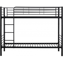 Łóżko piętrowe metalowe Bunky 90x200 czarne Halmar - Kup online!