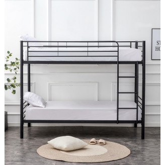 Łóżko piętrowe metalowe Bunky 90x200 czarne Halmar - Kup online!