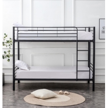 Łóżko piętrowe metalowe Bunky 90x200 czarne Halmar - Kup online!