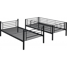 Łóżko piętrowe metalowe Bunky 90x200 czarne Halmar - Kup online!