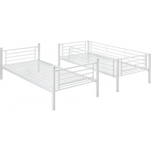 Łóżko piętrowe metalowe Bunky 90x200 Halmar - Białe, Solidne