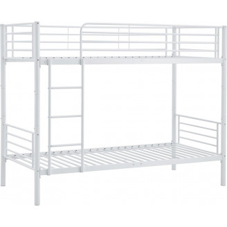 Łóżko piętrowe metalowe Bunky 90x200 Halmar - Białe, Solidne