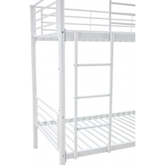 Łóżko piętrowe metalowe Bunky 90x200 Halmar - Białe, Solidne