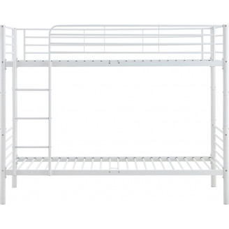Łóżko piętrowe metalowe Bunky 90x200 Halmar - Białe, Solidne