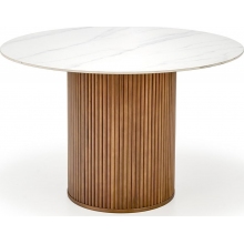 Stół Okrągły Bruno 120cm Halmar | Biały Marmur, Orzech